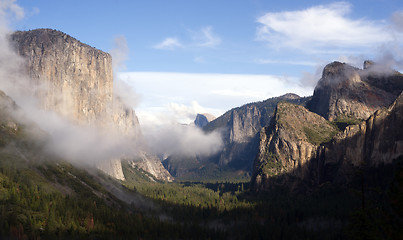 Image showing Yosemite Valley El Capitan Half Dome National Park Waterfall