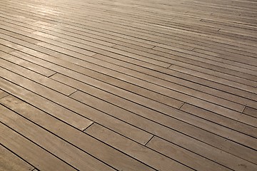 Image showing Wood deck lumber