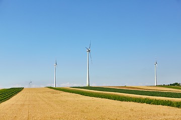 Image showing Wind tubines spinning