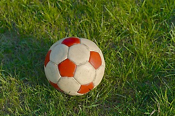 Image showing Football on the grass