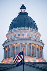 Image showing Close Vertical Composition Capital Dome Salt Lake City Utah