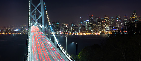 Image showing Bay Bridge Rush Hour Traffic San Francisco Transportation