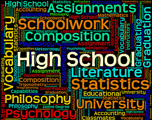 Image showing High School Indicates Academies Text And Schooling