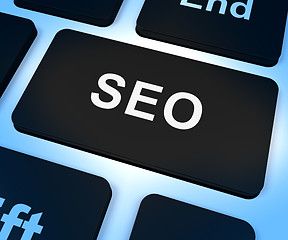 Image showing SEO Computer Key Showing Internet Marketing And Optimization