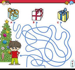 Image showing christmas path maze activity