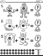 Image showing maths educational coloring page