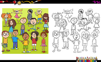 Image showing kid characters coloring book