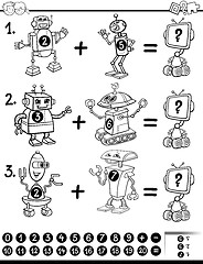 Image showing maths educational coloring page