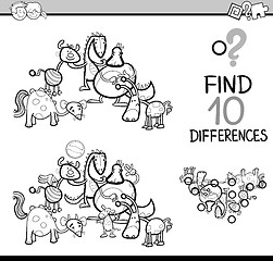 Image showing differences task coloring book