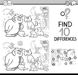 Image showing differences game coloring page