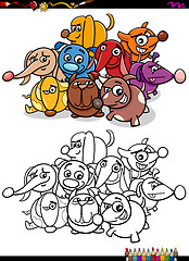 Image showing dogs group coloring book