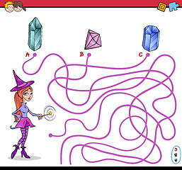 Image showing path maze activity with witch