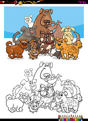 Image showing dog character group for coloring