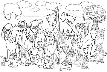 Image showing purebred dogs coloring book