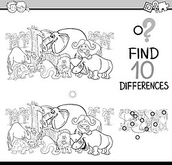 Image showing differences activity coloring page