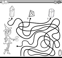 Image showing path maze task coloring page