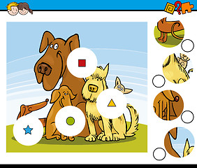Image showing match the pieces task with dogs
