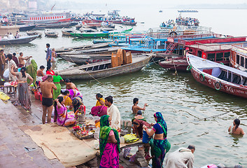 Image showing Ritual bathing in the River Ganges