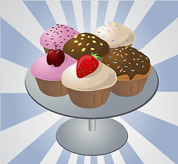 Image showing Cupcakes on tray