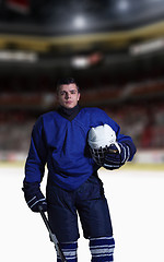 Image showing hockey player portrait