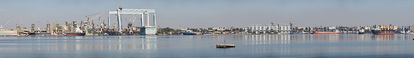 Image showing Nikolaev, Ukraine - September 30, 2016: Industrial areas of the shipbuilding yard.