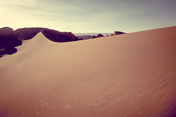 Image showing Sand dunes in Valle de la Luna, San Pedro de Atacama, Chile