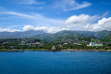 Image showing Papeete city view from the sea, Tahiti