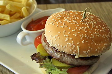 Image showing Fancy cheeseburger