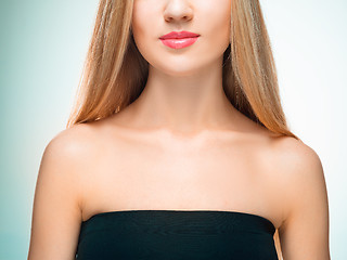 Image showing Beautiful Blonde Girl. Healthy Long Hair