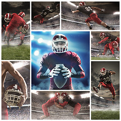 Image showing The collage about american football players