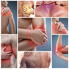 Image showing Collage showing pain at several part of body