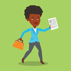 Image showing Happy business woman running vector illustration.