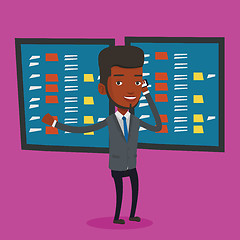 Image showing Stockbroker at stock exchange vector illustration.