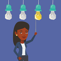 Image showing Woman having business idea vector illustration.