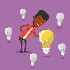 Image showing Man having business idea vector illustration.