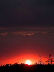 Image showing Red sunset