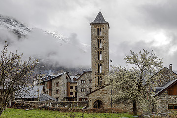 Image showing Roman Church of  Santa Eulalia in Erill la Vall, in the Boi Valley,Catalonia - Spain