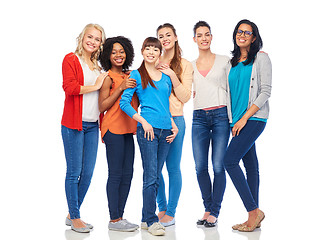 Image showing international group of happy smiling women