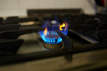 Image showing burning gas stove flame