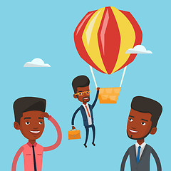 Image showing Businessman hanging on balloon vector illustration