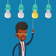 Image showing Man having business idea vector illustration.