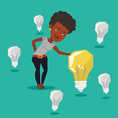 Image showing Woman having business idea vector illustration.