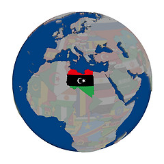 Image showing Libya on political globe