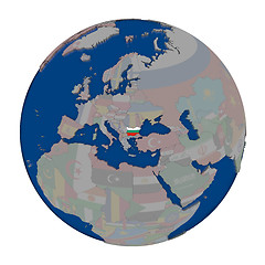 Image showing Bulgaria on political globe