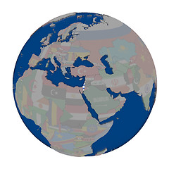 Image showing Israel on political globe