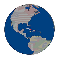 Image showing Cuba on political globe