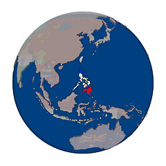 Image showing Philippines on political globe