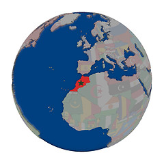 Image showing Morocco on political globe