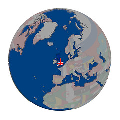 Image showing United Kingdom on political globe