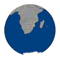 Image showing Lesotho on political globe